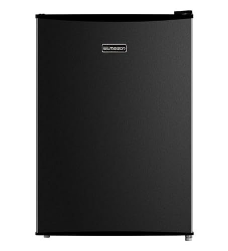 Emerson CR2700B-A Compact Refrigerator 2.7 Cu Ft, ENERGY STAR Mini Fridge with Adjustable Thermostat, Reversible Door, Glass Shelves, Manual Defrost, Black