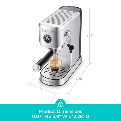 CASABREWS 5418 BASIC Stainless Steel Espresso Machine with Steam Wand