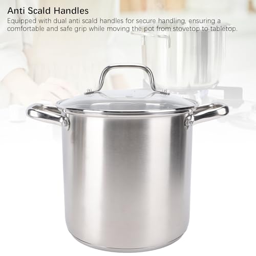 Luqeeg Premium Stainless Steel 20 Quart Stock Pot with Steam Basket, Inner Pot, Anti-Stick Finish, Thickened Composite Bottom, Dual Anti-Scald Handles