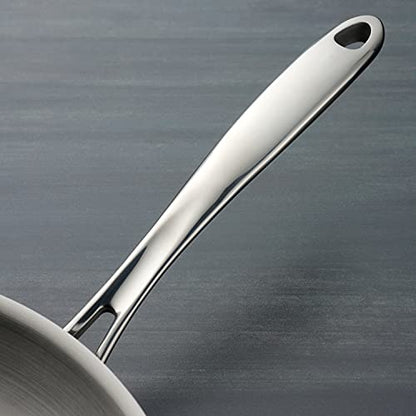Tramontina Tri-Ply Clad Stainless Steel 6-Quart Saute Pan with Glass Lid, Induction-Ready Cooking Pan, Dishwasher-Safe, NSF-Certified