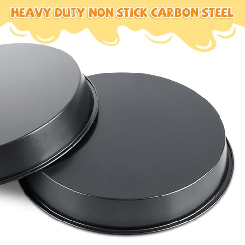 AKOLAFE 4 Pack Deep Dish Pizza Pan 12 Inch Pizza Pan for Oven Non Stick Pizza Plates Set Round Pizza Baking Sheet Nonstick Carbon Steel Pizza Platter Personal Metal Pizza Trays for Serving Cooking