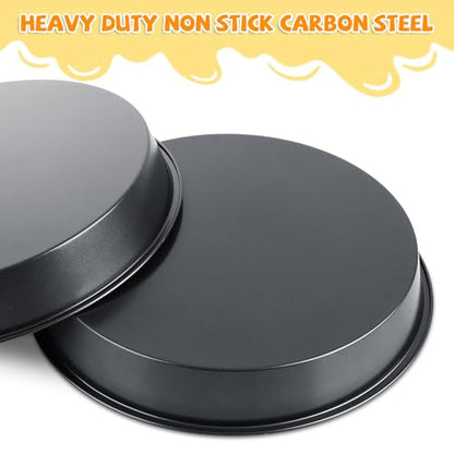 AKOLAFE 4 Pack Deep Dish Pizza Pan 12 Inch Pizza Pan for Oven Non Stick Pizza Plates Set Round Pizza Baking Sheet Nonstick Carbon Steel Pizza Platter Personal Metal Pizza Trays for Serving Cooking