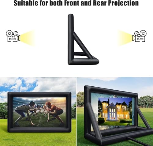 20FT/6.1m Inflatable Cinema Screen IPX4 | 250W High-Performance Blower & Paracord Anchoring System | Dual-Side 95% NTSC Projection for Stadium Events, Outdoor Cinemas, Festival Productions