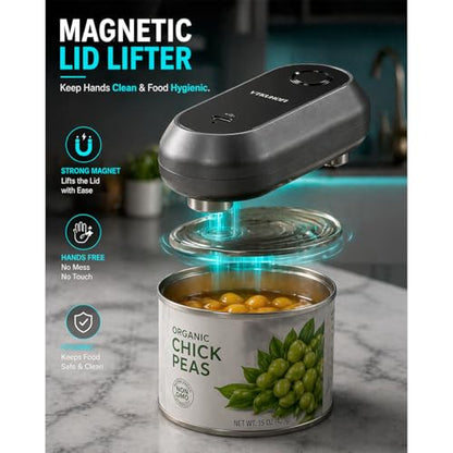 Rechargeable Electric Can Opener, Handsfree Automatic Can Opener Electric, Side Cut Smooth Edge, Magnet Lid Lifter, Stainless Steel Professional-Grade Blade, for Elderly and Arthritic Users