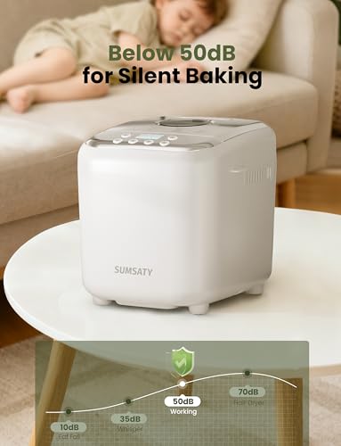 SUMSATY Bread Maker, 2.2LB 16-in-1 Bread Machine Automatic Bread Maker Machine with Nonstick Pan & 15H Timer & 1H Keep Warm for Beginner Breadmaker with Gluten-Free, French, Yogurt, Recipe