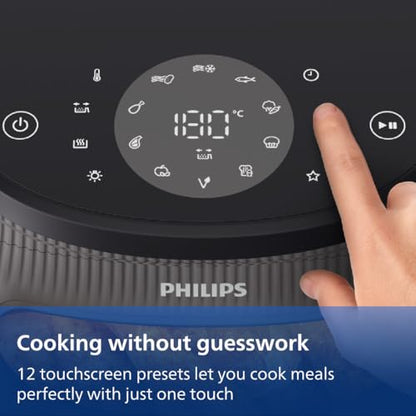 Philips Airfryer 3000 Series - Premium 6.5qt Airfryer with Window, RapidAir Plus Technology, 16 Ways to Cook, 90% Less Fat, Easy to Clean, Touchscreen, Energy Saving (NA330/00)