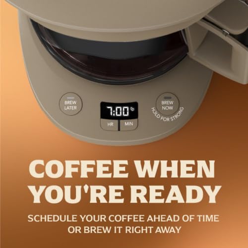 Mr. Coffee® 12 Cup Programmable Coffee Maker with Strong Brew Mode, Auto-Pause, Chai Cream