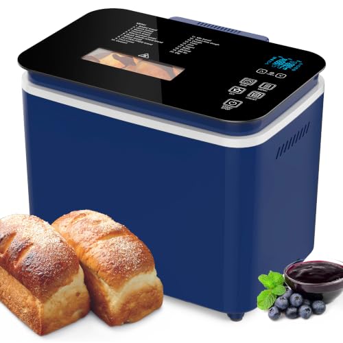 Sunvivi 2.2LB Bread Maker Machine, 20 -in-1 Automatic Bread Machine with Non-stick Ceramic Pan, 3 Crust Color, Digital Touch Panel, 15H Timer & 1H Keep Warm, Low Noise, Beginner-Friendly Recipes