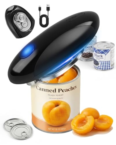 Electric Can Opener, One-Touch Automatic Can Opener, Hands Free Can Opener for Seniors with Arthritis, Rechargeable Cordless Can Opener Side-Cut, Safety Smooth Edge, Fits Most Cans
