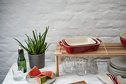 Staub Ceramic 2-pc Rectangular Baking Dish Set - Cherry