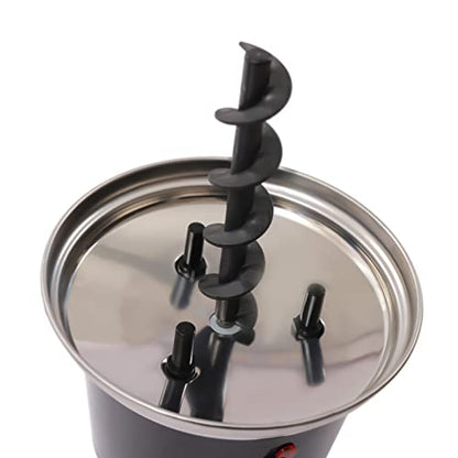 Subiudzzh 3 Tiers Commercial Chocolate Fountain, 40W Stainless Steel Hot Fondue Fountain Machine Fondue Chocolate with Food Tray & 6Forks Capacity 1 Lbs for Celebrations, Christmas Event