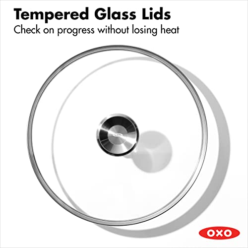 OXO Mira Tri-Ply Stainless Steel, 1.5QT Covered Chef's Pan with Lid, PFAS-Free, Multi Clad, Induction, Dishwasher Safe, Oven Safe, Silver