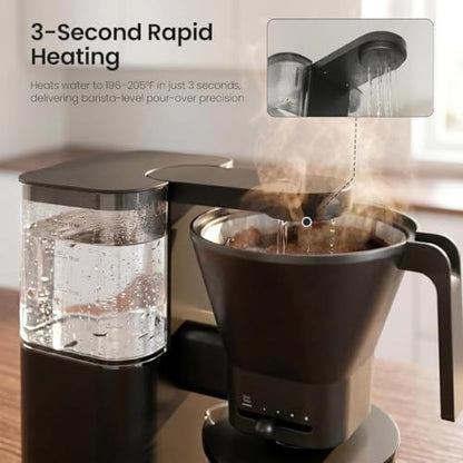 Kismile SCA-Certified 8-Cup Drip Coffee Maker with Pour-Over Control