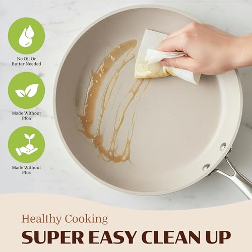 Granitestone Ceraluxe 20 Pc Ceramic Cookware Set Nonstick, Complete Pots and Pans Set Non Stick for Kitchen with Bakeware, Utensils & Steamer, Non Toxic Made Without PFOA PFOS, Oven & Dishwasher Safe