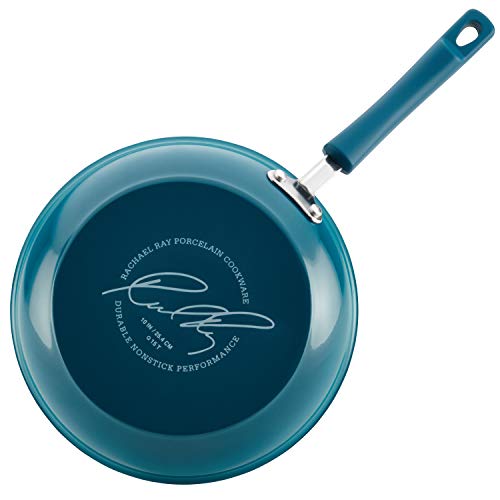 Rachael Ray Brights Nonstick Cookware Pots and Pans Set, 10 Piece, Marine Blue