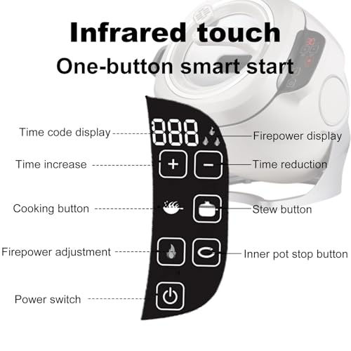 XygZythror Cooking Robot, 2000w 6l Auto Cooking Wok Fried Rice Machine, for Cooking Stewing, Rice Cooker, Multifunctional Choose with Smart Touch