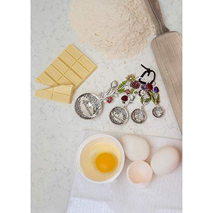 Ganz 4-Piece Measuring Spoons Set - Colorful Flower Bouquet
