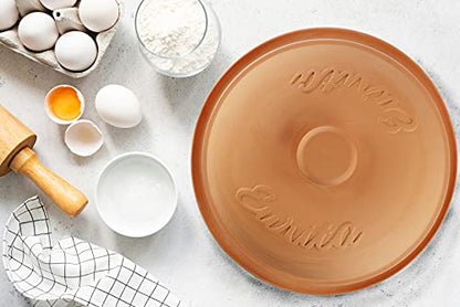 Reston Lloyd Eurita 4 Quart Terracotta Clay Non Stick Dutch Oven – Natural, Lead Cadmium‑Free, Oven & Microwave Safe, Rustic Slow-Cooker Pot Roasting & Casseroles, Healthy cooking with recipe guide