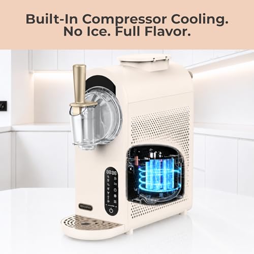 Whynter 7-in-1 Soft Serve Ice Cream and Slushy Machine, 1.6 Quarts, with Built-in Compressor, Self-Cleaning Mode, LCD Touch Control, and Adjustable Firmness, (Gold White)