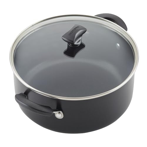 Farberware Cookstart Aluminum DiamondMax Nonstick Cookware Set, Kitchen Essentials, 15-Piece, Black
