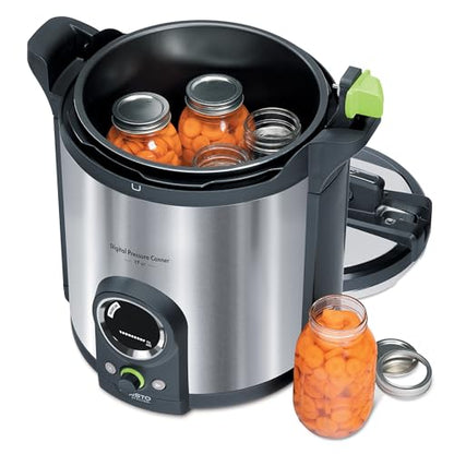 Presto 02152 17-Quart Digital Pressure Canner - Digital Display, Waterbath Capable, 10 Built-In Safety Features, Recipe Book, Stainless Steel