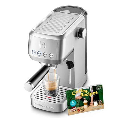 CASABREWS 3700 Essential Espresso Machine 20 Bar, Stainless Steel Cappuccino & Latte Coffee Maker with Steam Frother for Home, 43.9oz Water Tank, Silver