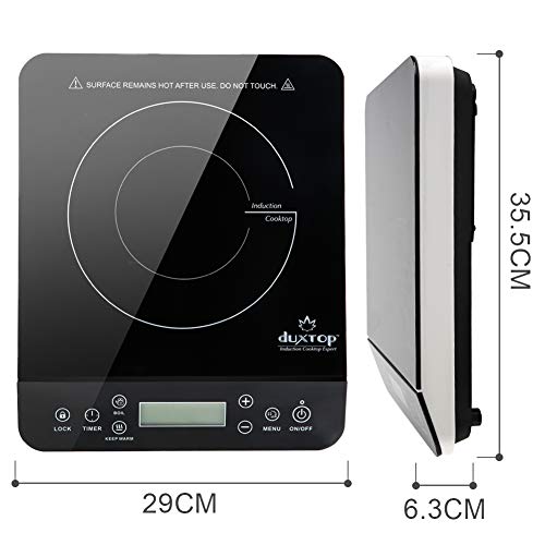 Duxtop Portable Induction Cooktop, Countertop Burner Induction Hot Plate with LCD Sensor Touch 1800 Watts, Silver 9600LS BT-200DZ