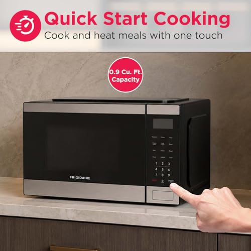 Frigidaire 0.9 CU. FT. Microwave, Digital Control Panel - Auto Cooking Settings - Child Safety Lock - Stainless Steel