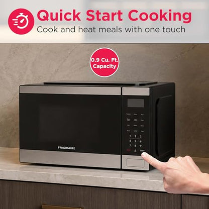 Frigidaire 0.9 CU. FT. Microwave, Digital Control Panel - Auto Cooking Settings - Child Safety Lock - Stainless Steel