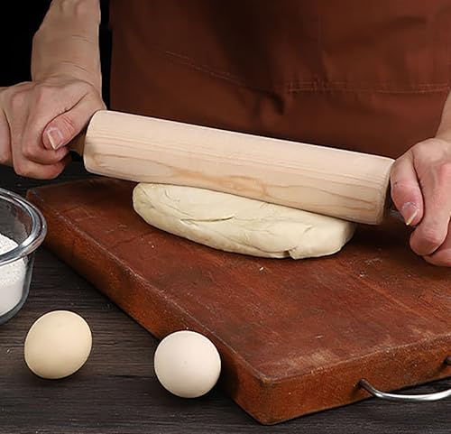 Rolling Pin, 13.8 Inch Wood for Kneading the Dough of Baking Bread, Pizza, Cookie, Noodles (L)