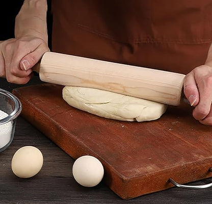 Rolling Pin, 13.8 Inch Wood for Kneading the Dough of Baking Bread, Pizza, Cookie, Noodles (L)