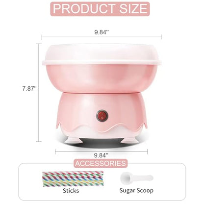 TransArcade Cotton Candy Machine – Effortless Operation & Cleaning, Quiet Floss Maker for Kids, Parties, and Home Use - Includes Colorful Sticks & Sugar Scoop, 9.84 x 7.87 Inches (Sugar Not Included)