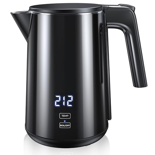 Electric Kettle with Digital Display & Temperature Control, 1.0L Stainless Steel Water Boiler, 1200W Fast Boiling, 4H Keep Warm, BPA-Free Auto Shut-Off, Tea Coffee Kettle for Home Office 120V, White