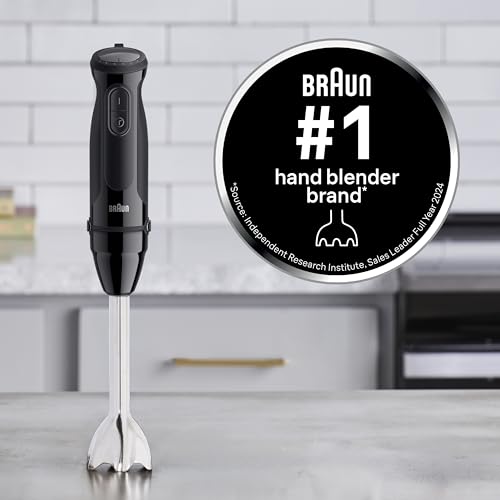 Braun MQ50202M MultiQuick Vario 5 Handheld Blender – 21-Speed Stick with Turbo Boost, Stainless Steel Blades, EasyClick System, 500W, Chopper, Whisk, Masher – Immersion Blender for Smoothies
