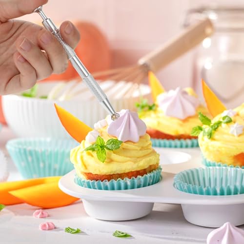 4pcs Sprinkles Tools for Cake Decorating, 4 Claw Sprinkle Pen Pearl Grabber Cake Decorating Tools Set Stainless Steel Cake Tweezers Pearl Sprinkle Spoon with Shovel Head Cake Cookie Cupcake Decoration