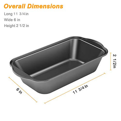 Tiawudi 3 Pack Nonstick Carbon Steel Baking Bread Pan, Large Loaf Pan, 9 1/2" x 5"