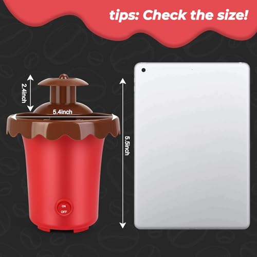 Mini Chocolate Fountain Machine, Removable Cheese for Chocolate, Candy, Portable Chocolate Melt Machine for Party, Camping, Birthday, Wedding, Powered by 4 x C Batteries(Not Included) (Red Plastic)
