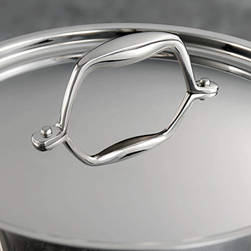 Tramontina Signature Tri-Ply Clad Stainless Steel 5-Quart Dutch Oven Pot with Lid, Induction-Ready, Dishwasher-Safe, NSF-Certified, Made in Brazil