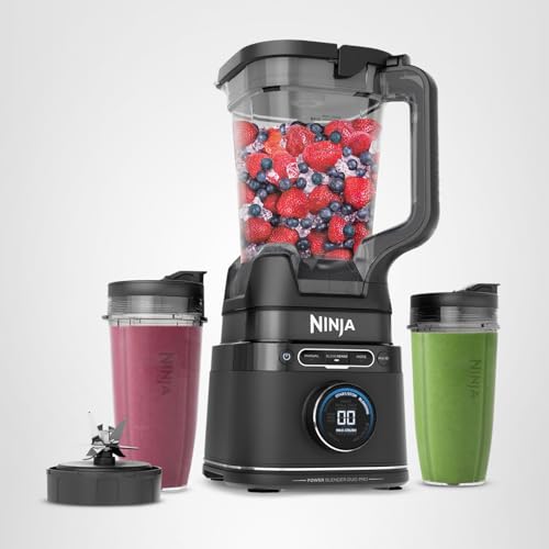 Ninja Full Size & Personal Blender I All-in-One | For-Smoothies, Food and More | BlendSense Tech I Includes 72 oz. Pitcher & (2) 24 oz. To-Go Cups with Lids | 1800 Peak Watt | Black | TB301