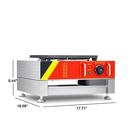 16" Electric Crepe Maker Pancake Making Machine Round Crepe Griddle With heating Plate Commerical (Silver(110V))