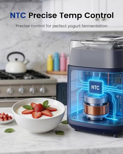 Oplace 4-in-1 Compressor Ice Cream Maker (1.0Qt), No Pre-Freezing, Automatic Yogurt Maker, Gelato Sorbet Frozen Yogurt Soft Serve Machine, Compact Vertical Design for Home Kitchen(Blue)