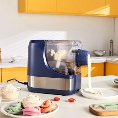 VEVOR Electric Pasta Maker, 150W Automatic Noodle Maker Machine with 8 Pasta Shapes, 4 Intelligent Modes, 500g Flour Capacity Pasta Maker Machine with Measuring Cups, Cleaning Brush for Home Kitchen