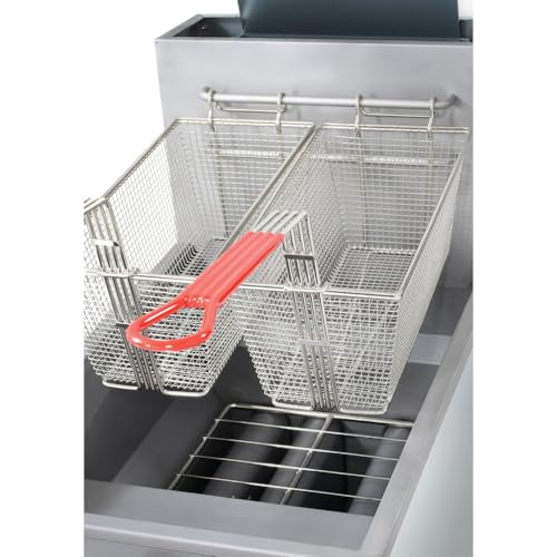 Kratos Commercial Deep Fryer, Stainless Steel Gas Floor Fryer for Restaurants, 40 lb. Capacity, Three Burners, 90,000 BTU, with Two Fryer Baskets, Liquid Propane (29Y-010-LP)