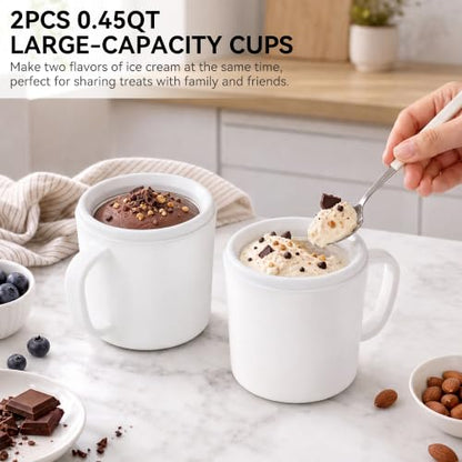 Pukomc Home Swirl Ice Cream Maker Machine with 2 Ice Cream Cup,0.9 quarts