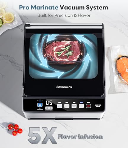 DualCore CVS101 Large Chamber Vacuum Sealer for Wet Foods, Dual Work Areas & Extra-Wide Bag Clamp, Meats & Marinades, 230W Dual-Core Dry Pump x4, 11.8-inch Max Bag Width Packing Machine for Home Use