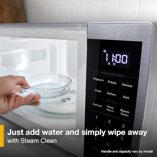 Whirlpool WMCS3018RW Countertop Microwave with Turntable 0.7 Cu. Ft, Steam Clean, 700 Watt Microwave, White