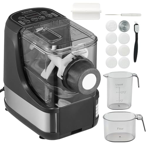 VEVOR Electric Pasta Maker, 150W Automatic Noodle Maker Machine with 8 Pasta Shapes, 4 Intelligent Modes, 500g Flour Capacity Pasta Maker Machine with Measuring Cups, Cleaning Brush for Home Kitchen