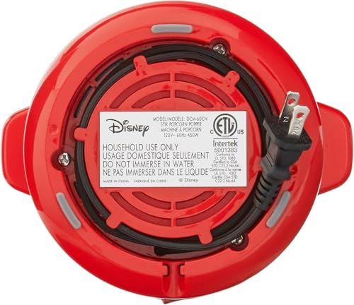 Disney Mickey Mouse Stir Popcorn Popper by Select Brands - Electric Countertop Popcorn Maker with Stirring Rod - Includes Kernel Scoop & Oil Spoon - Home Kitchen Appliance for Movies, Parties & More