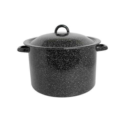 MIRRO 7.75qt Enamel Stock Pot, Black