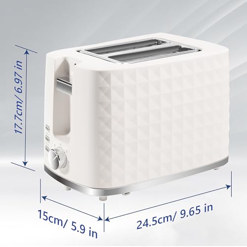 Seydere Toaster 2 Slices, Toasters Wide Slot, Bread Toaster with Cancel, Bagel, Defrost Function, Bagel Toasters with Removable Tray & 6 Temperature Settings, Beige
